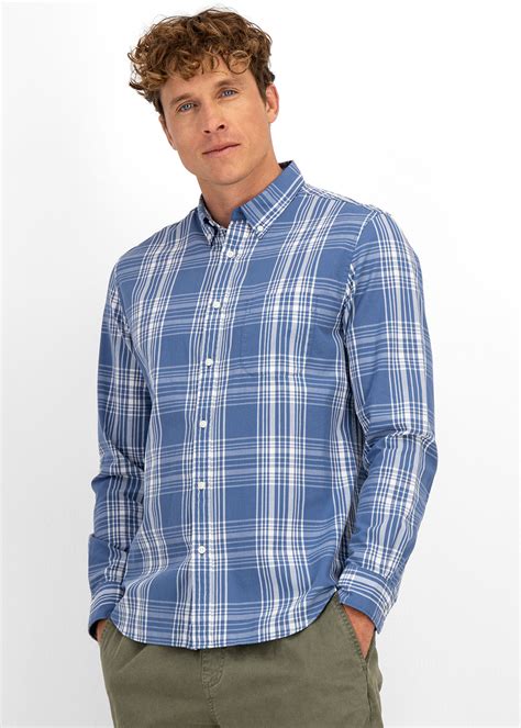 Check Cotton Shirt in Pale blue 